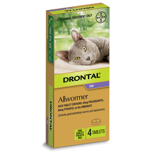 Drontal Allwormer For Cats New Easy Dose Shape 4kg