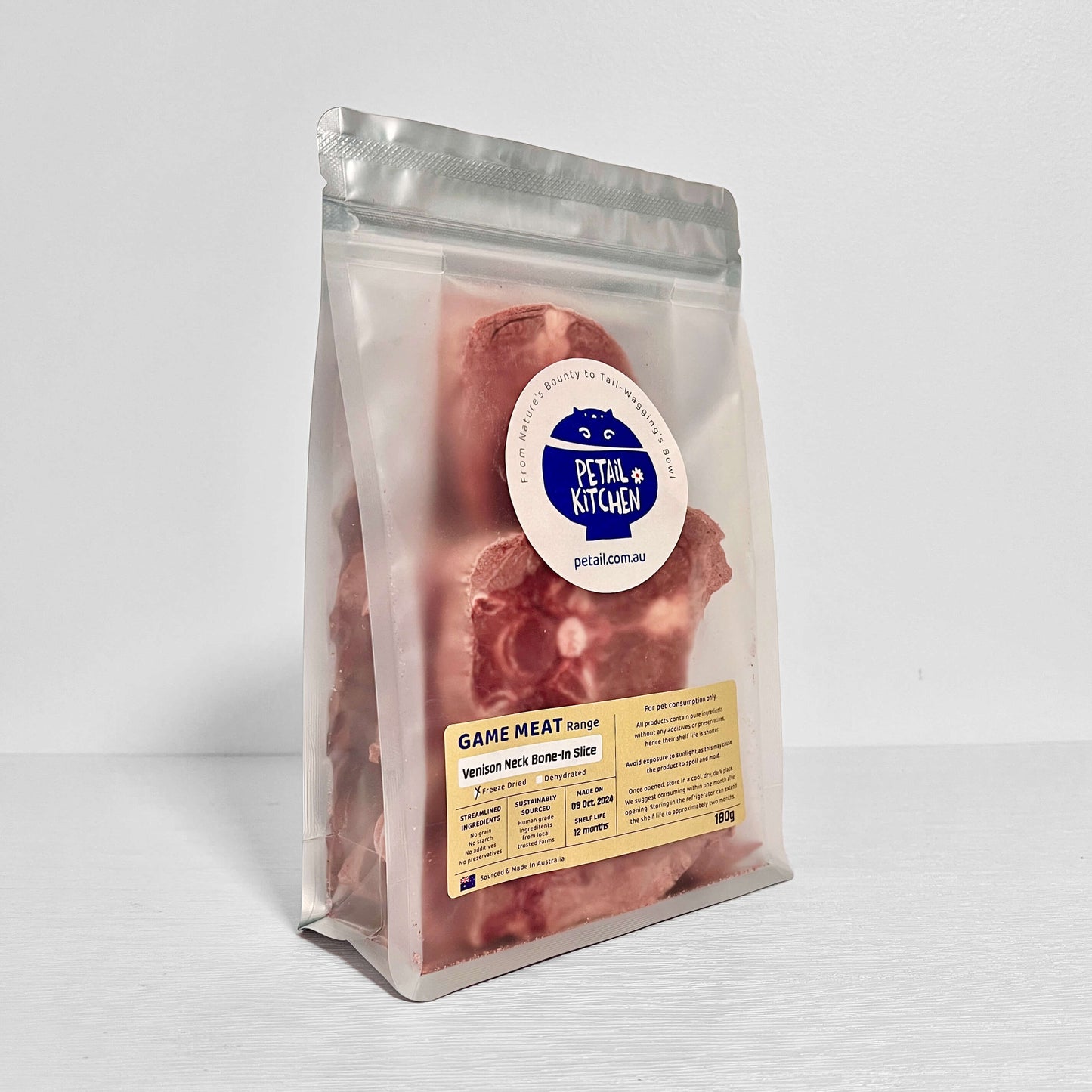 freeze dried venison neck bone-in slice