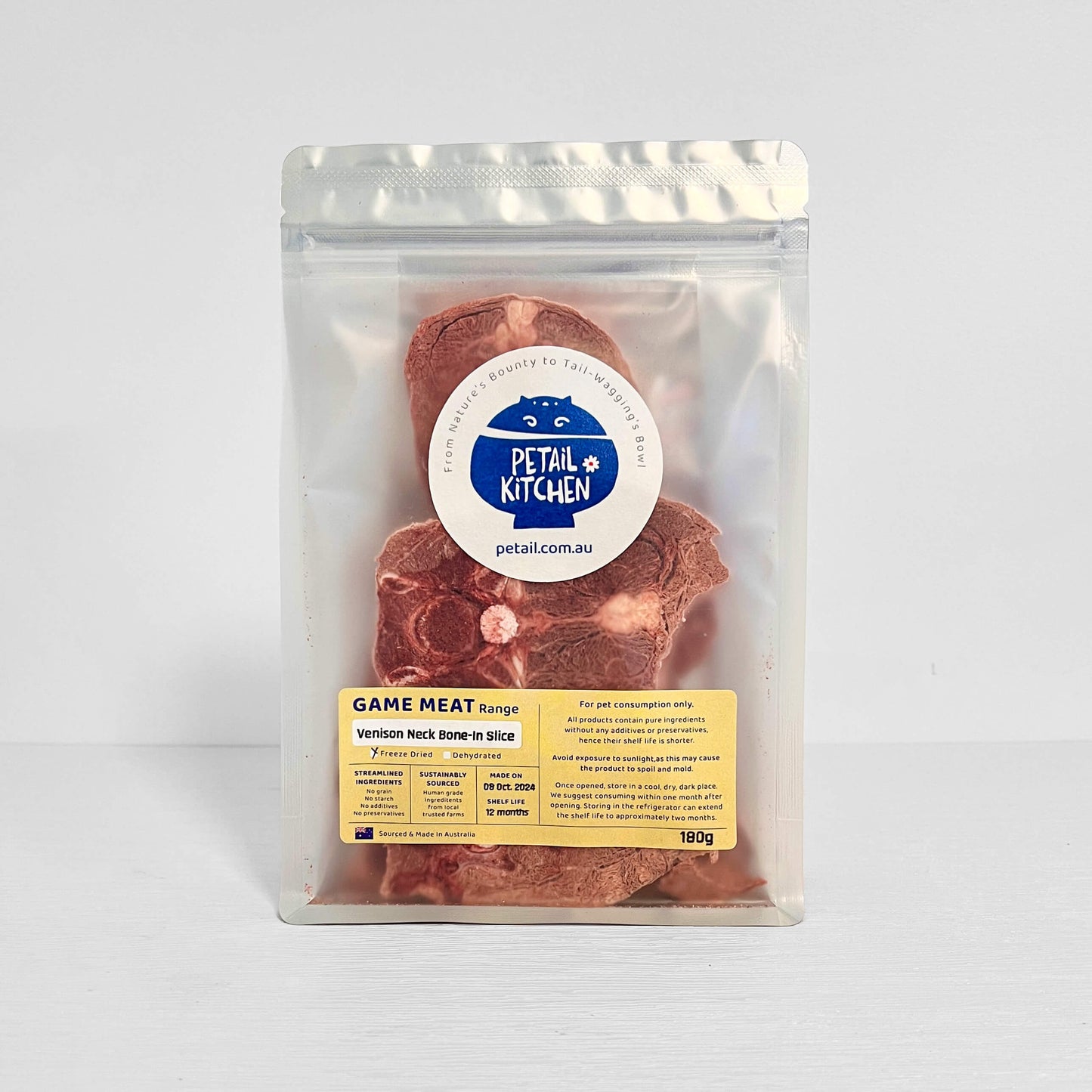 freeze dried venison neck bone-in slice