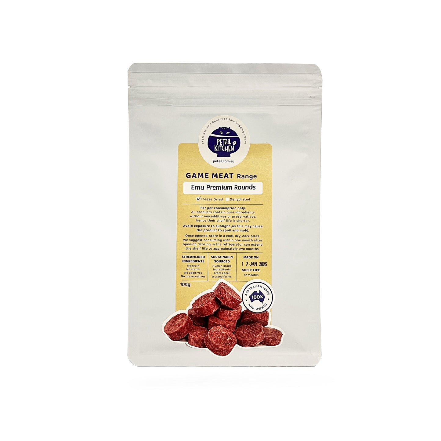 freeze-dried emu premium rounds