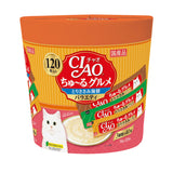 Churu Chicken & Seafood Puree Sticks Cat Treats in a Large Tub【120 pcs x 14g】