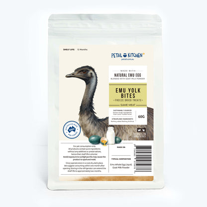 Emu Yolky Bites – Freeze-Dried Egg & Goat Milk Treats