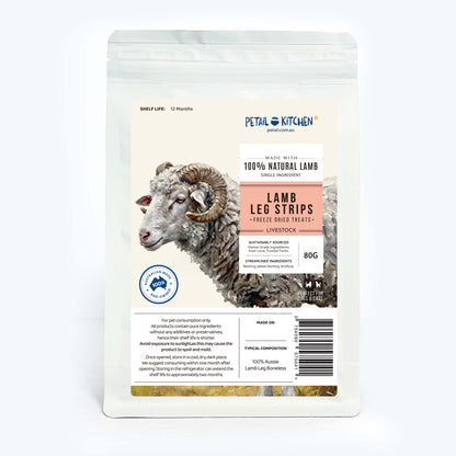 Freeze-Dried Lamb Leg Strips for Pets