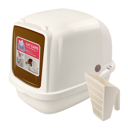 Catidea Cat Ears Cat Litter Box With Self-Standing Scoop