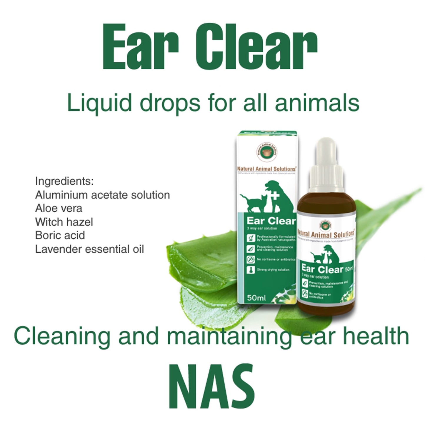 ear clear 100% natural ingredients for dogs and cats 50ml