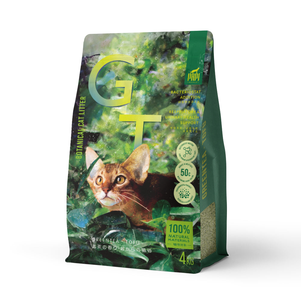 papi green tea 3.0mm tofu cat litter 4kg/10l